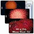 Luggage Tag - 3D Lenticular Red Fireworks At Night Stock Image (Blank)